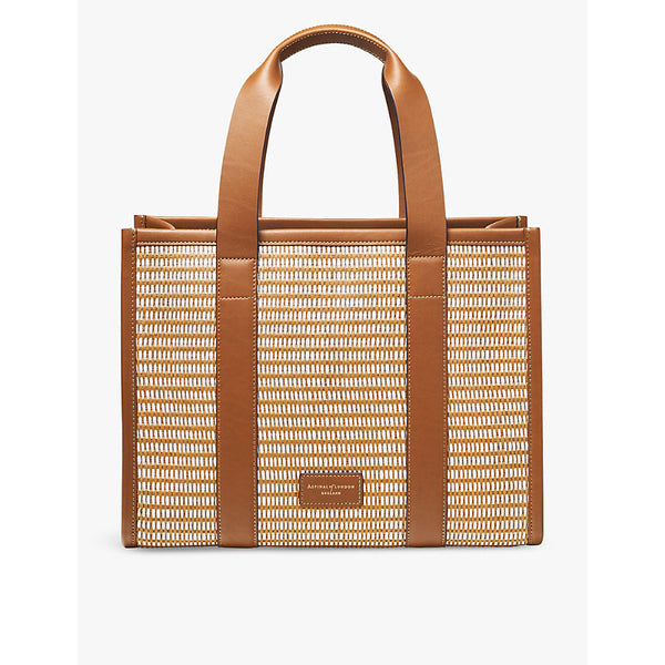 Aspinal Of London Henley small chevron-woven leather tote bag