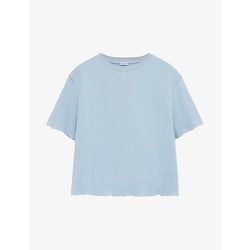  Loewe Anagram-embroidered raw-hem cotton-blend T-shirt