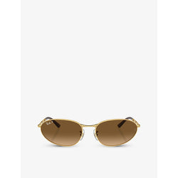  Ray-Ban RB3734 oval-frame metal sunglasses