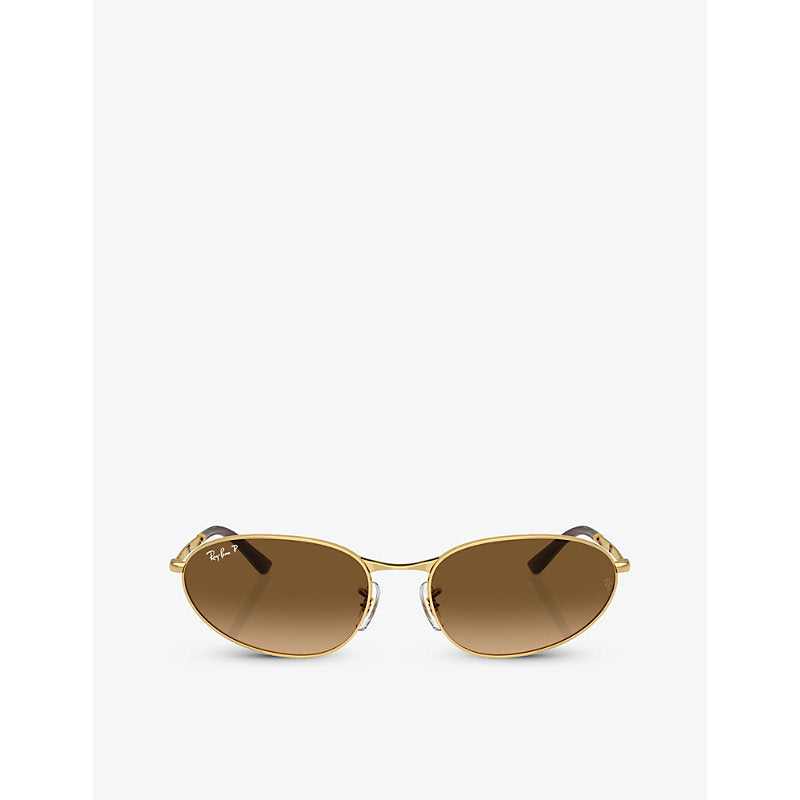  Ray-Ban RB3734 oval-frame metal sunglasses