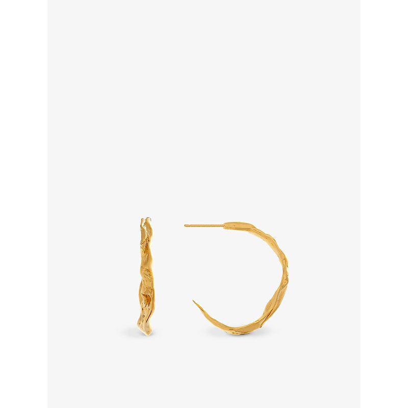  La Maison Couture Deborah Blyth Wave 18ct yellow-gold plated sterling-silver hoop earrings