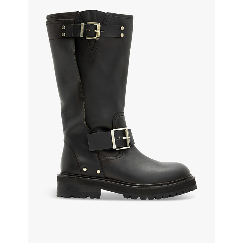 Allsaints Tay buckled leather knee-high boots