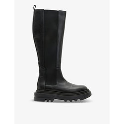 Allsaints Monica elasticated-side flat leather knee-high boots