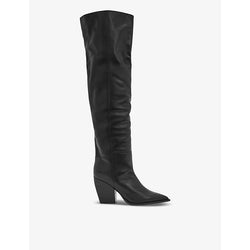 Allsaints Reina pointed-toe leather knee-high boots