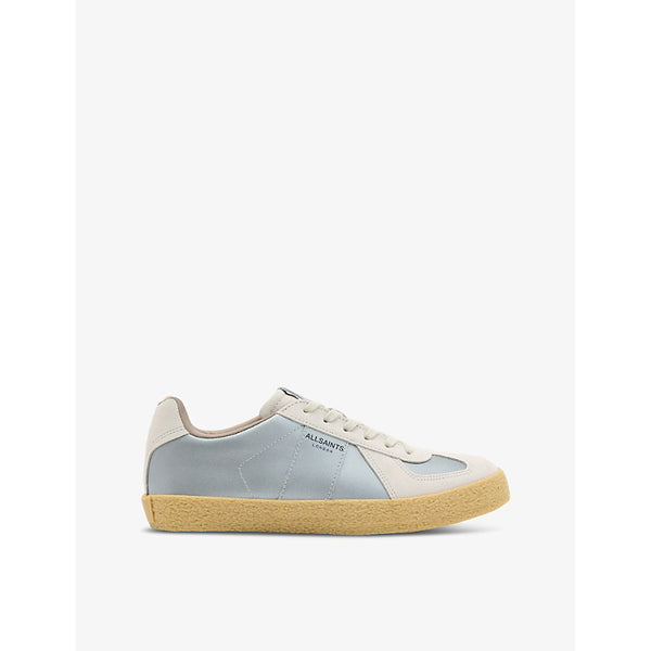 Allsaints Jaimee logo-embossed metallic leather low-top trainers