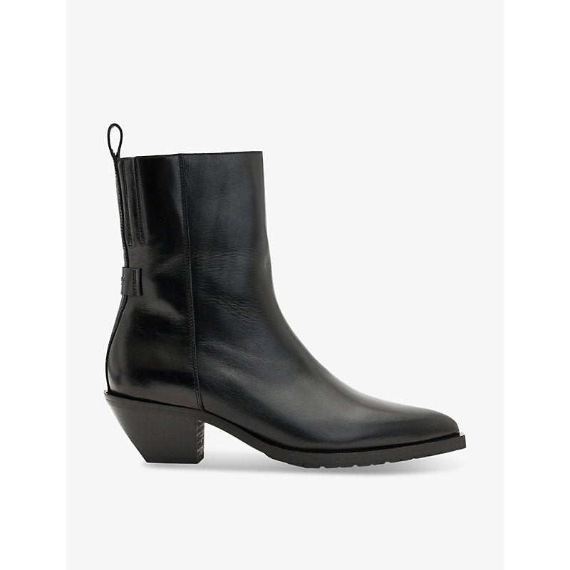 Allsaints Lively zip-up leather ankle boots