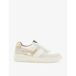 Allsaints Valentina logo-embossed leather and suede low-top trainers