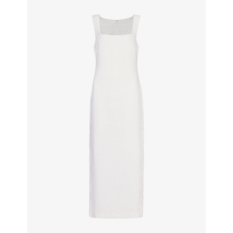  Posse Alice square-neck linen midi dress