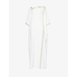 Leem Contrast-trim woven kaftan | LEEM