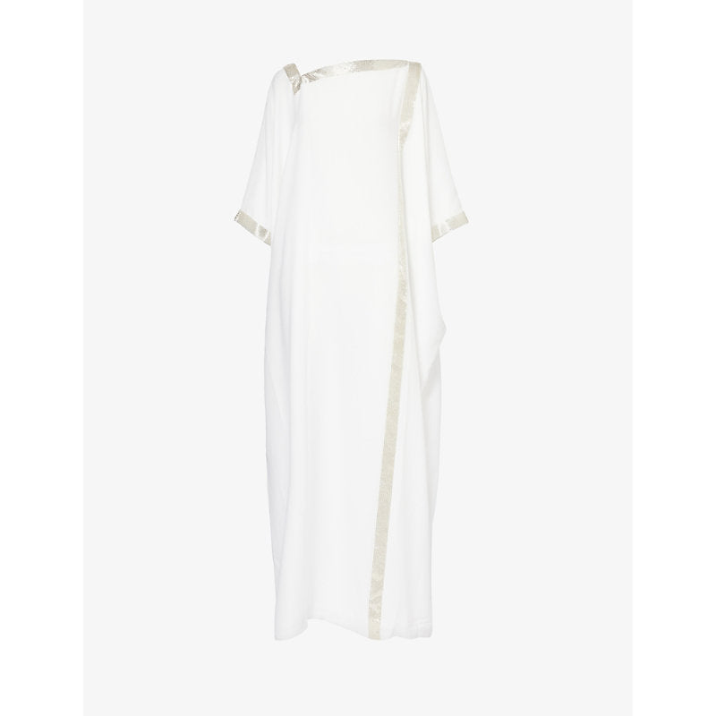 Leem Contrast-trim woven kaftan | LEEM