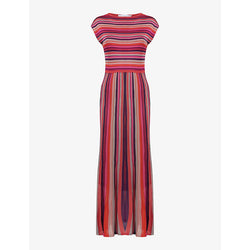 Leem Round-neck striped knitted midi dress | LEEM