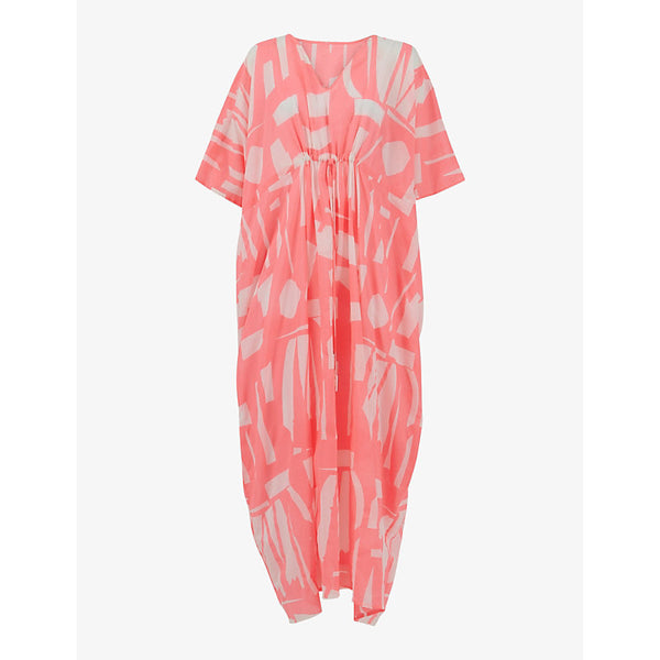 Leem Geometric-print tie-waist cotton kaftan | LEEM