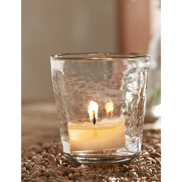 The White Company Jago small hammered-glass tealight holder 13cm