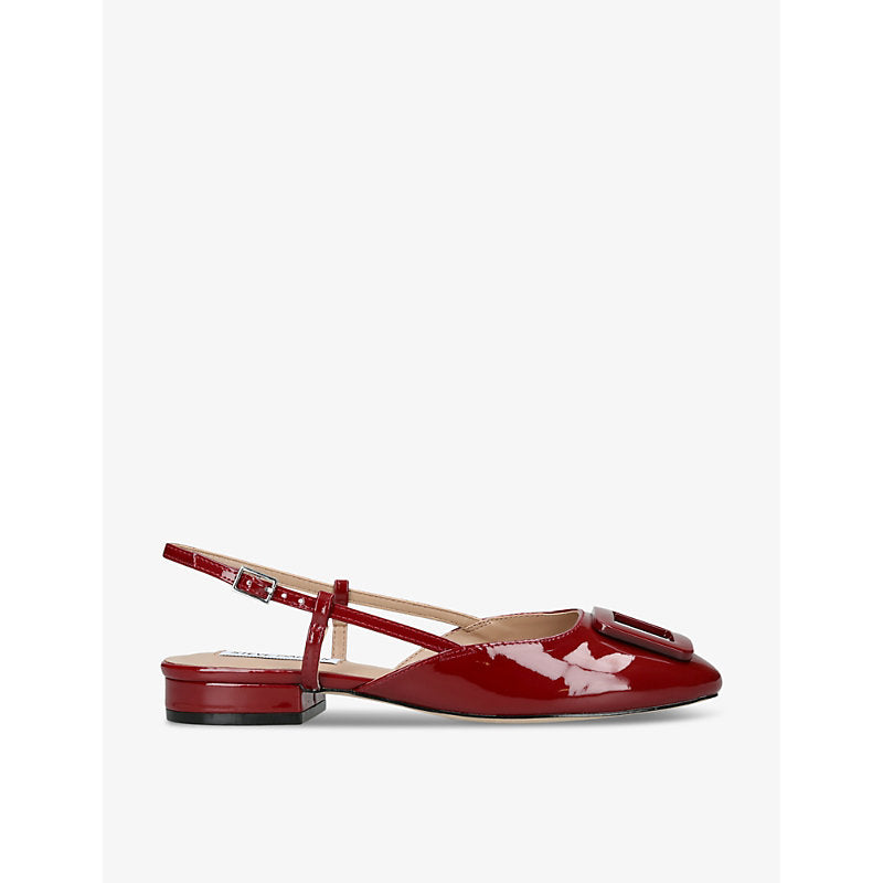  Steve Madden Belari buckle-embellished patent faux-leather slingback courts