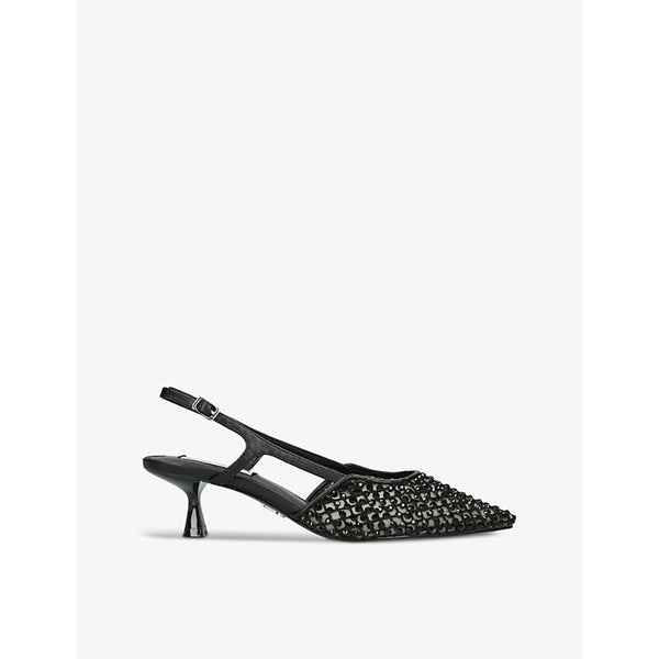  Steve Madden Legaci rhinestone-embellished heeled woven slingbacks