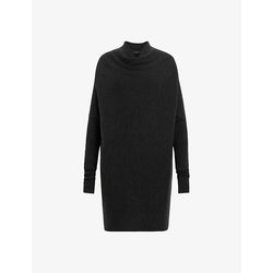 Allsaints Ridley roll-neck relaxed-fit wool and cashmere-blend mini dress | ALLSAINTS