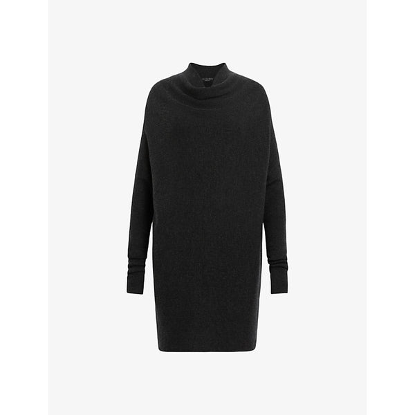 Allsaints Ridley roll-neck relaxed-fit wool and cashmere-blend mini dress