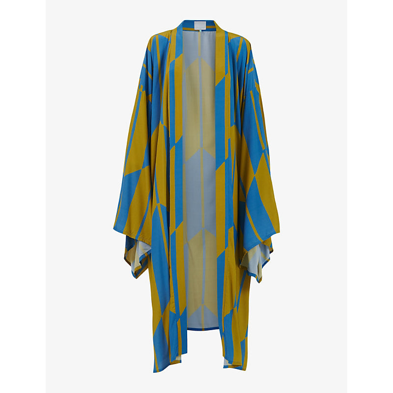 Leem Graphic-print relaxed-fit woven kaftan | LEEM