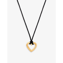  Astrid & Miyu Heart 18ct yellow gold-plated sterling-silver and cord pendant necklace