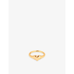 Astrid & Miyu Heart 18ct yellow gold-plated sterling-silver signet ring