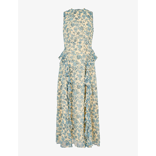 Whistles Nellie floral-print woven midi dress | WHISTLES