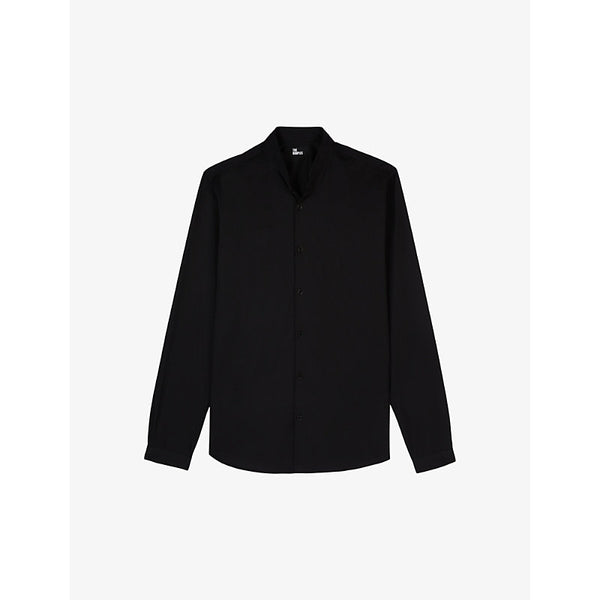  The Kooples Stand-collar regular-fit cotton-twill shirt