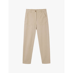  The White Company Patch-pocket tapered-leg mid-rise lyocell and cotton trousers