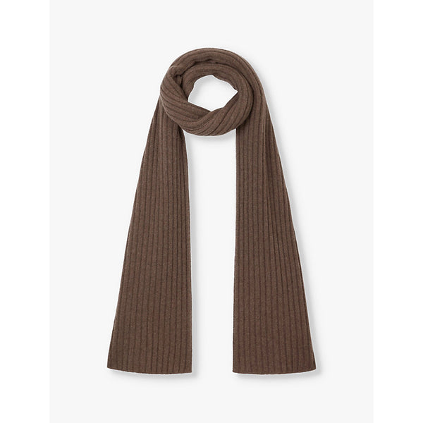 The White Company Ribbed knitted cashmere scarf