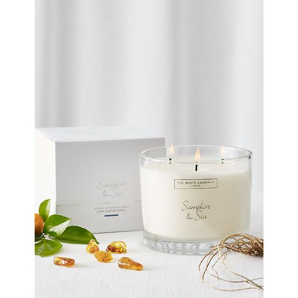 The White Company Samphire & Sea large wax candle 770g