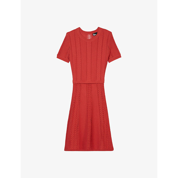  The Kooples Round-neck short-sleeve knitted mini dress