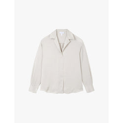  The White Company Revere-collar relaxed-fit satin blouse