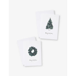 The White Company Wreath And Tree pack of 12 Christmas cards 20cm x 18cm