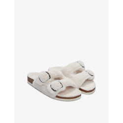 The White Company Adjustable-strap mould-footed faux-fur slippers | The White Company