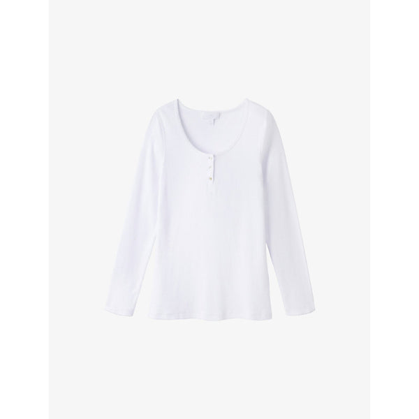 The White Company Henley scoop-neck strtetch-modal top