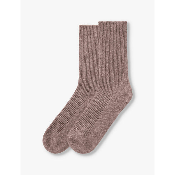 The White Company Ribbed mid-calf cashmere bed socks