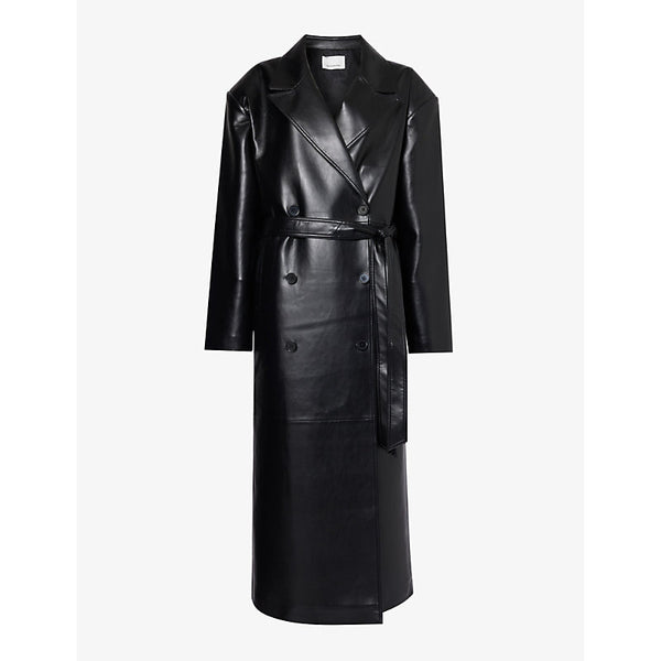 The Frankie Shop Tina double-breasted regular-fit faux-leather coat