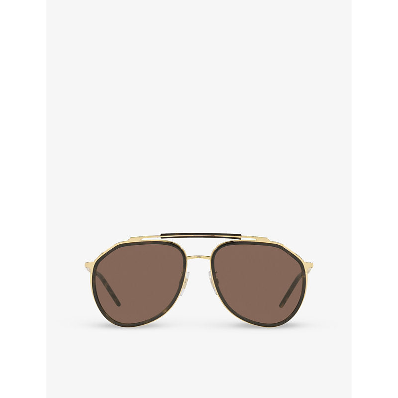  Dolce & Gabbana DG2277 pilot-frame metal sunglasses