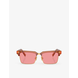  Miu Miu MU 10ZS rectangle-frame acetate sunglasses