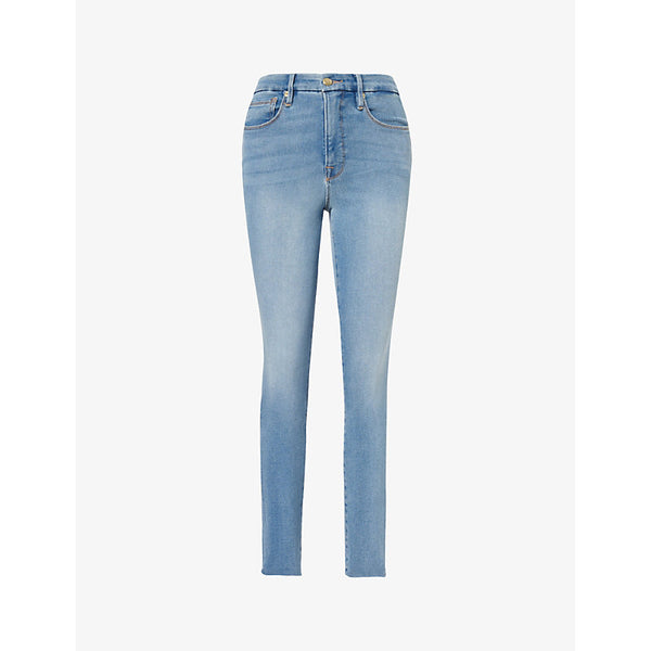  Good American Good Legs skinny-leg mid-rise cropped stretch-denim jeans