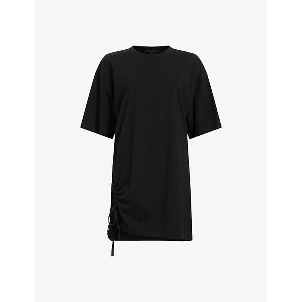 Allsaints Naenia short-sleeve drawcord  organic-cotton mini dress