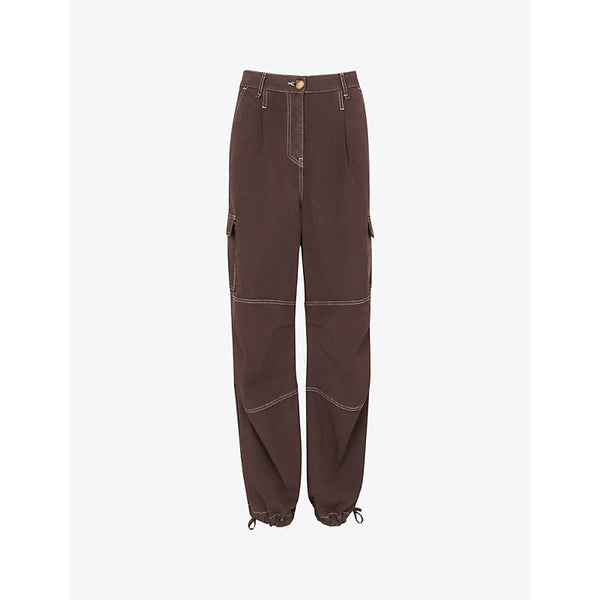 Whistles Lorna oversized mid-rise stretch-woven trousers