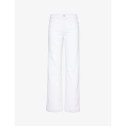  Frame Le Slim Palazzo wide-leg high-rise stretch-cotton jeans