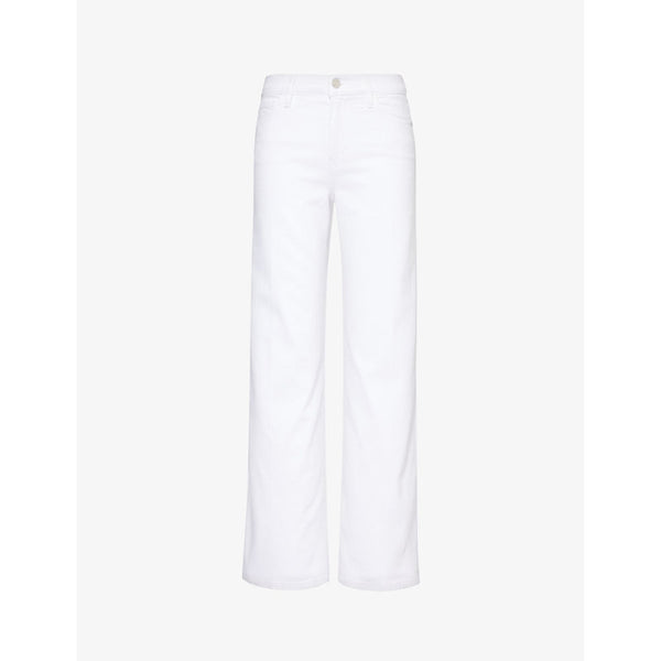  Frame Le Slim Palazzo wide-leg high-rise stretch-cotton jeans