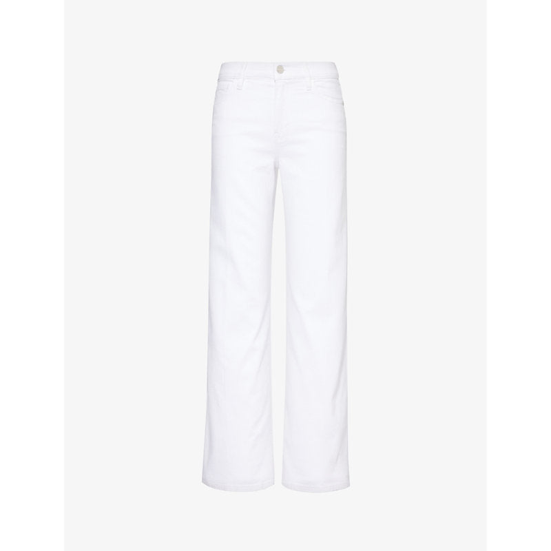  Frame Le Slim Palazzo wide-leg high-rise stretch-cotton jeans