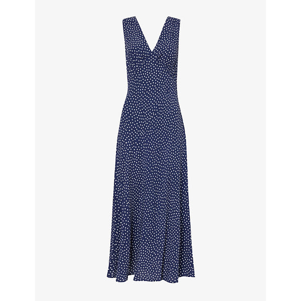 Rixo Sandrine polka-dot woven midi dress