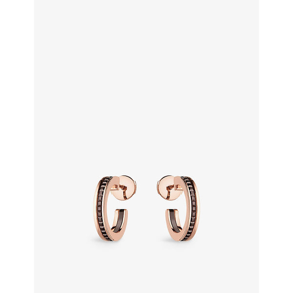 Boucheron Quatre Classique PVD-coated 18ct yellow and pink-gold hoop earrings