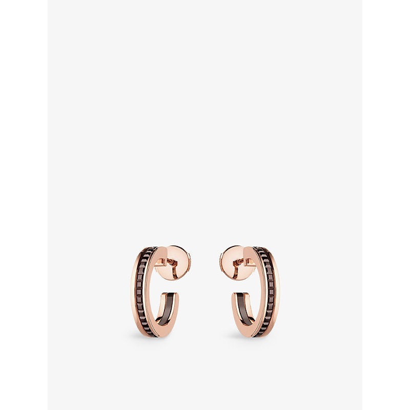 Boucheron Quatre Classique PVD-coated 18ct yellow and pink-gold hoop earrings