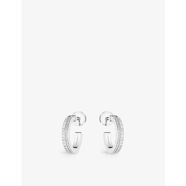 Boucheron Quatre Radiant Edition 18ct white-gold 0.24ct diamond hoop earrings