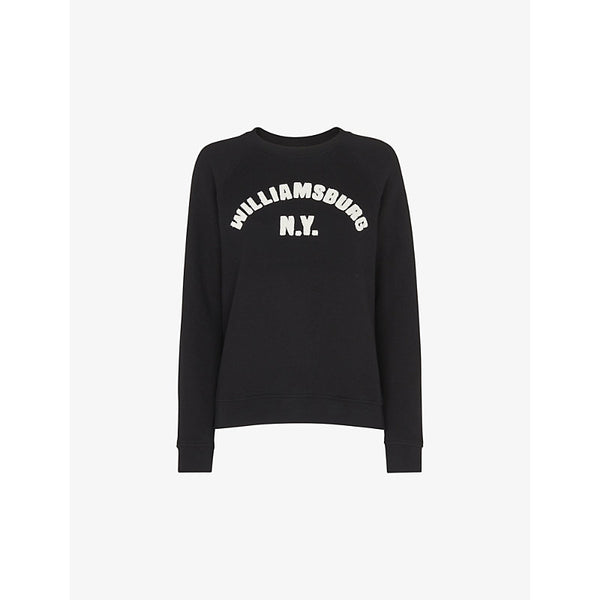 Whistles Williamsburg logo-embroidered long-sleeve cotton sweatshirt