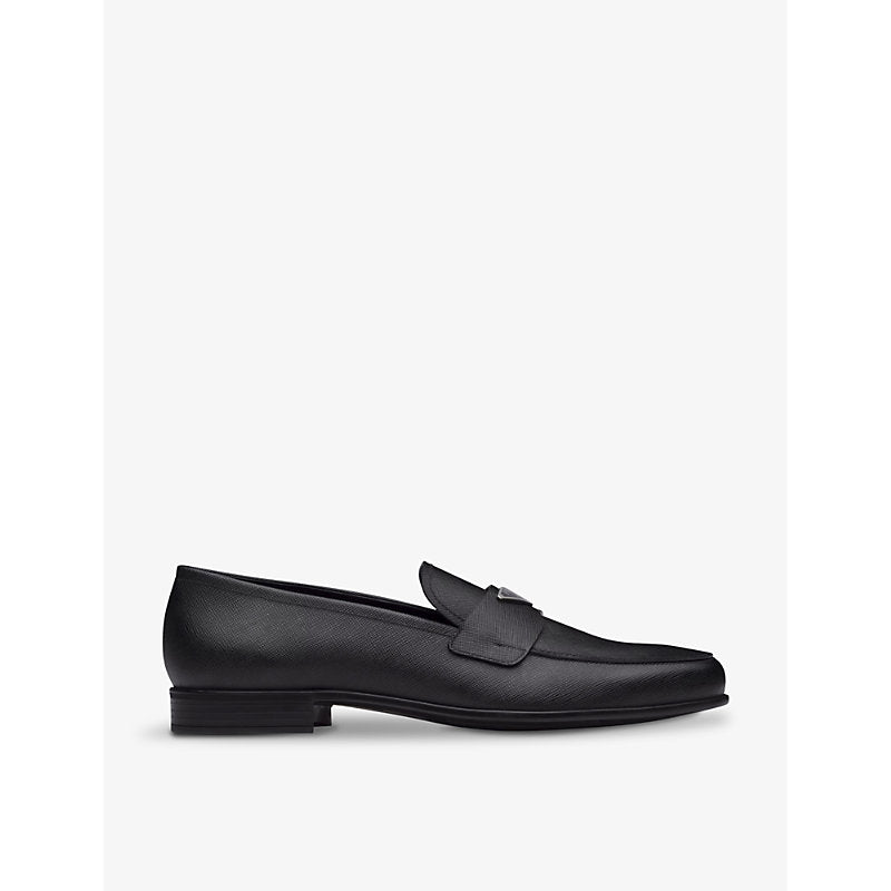 Prada Logo-plaque Saffiano leather loafers